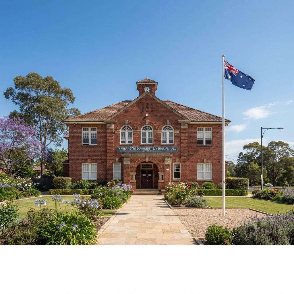 Exterior of a formal regional community clubhouse building